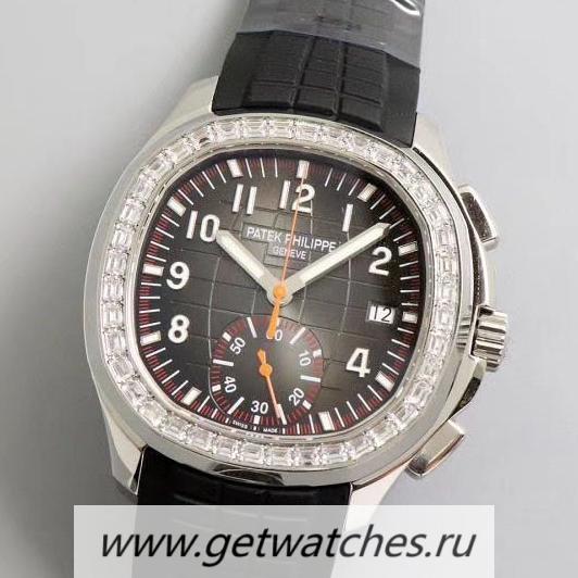 Copy Pat*k Phi1i*pe Aquanaut Chrono 5968A YLF SS & D1am0nds Brown Dial 7750