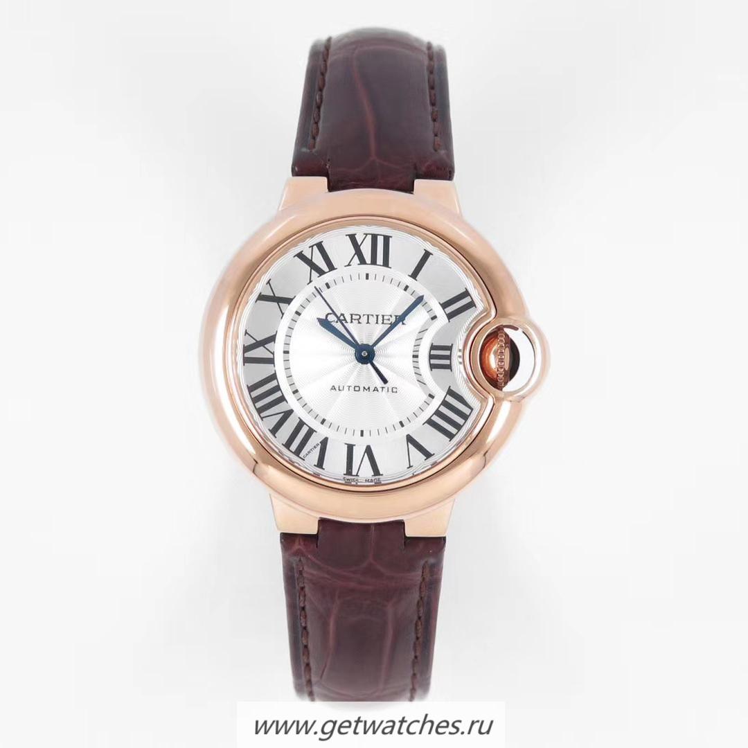 NEW Replica Ca*t1er Ballon Bleu 33mm AF Rose Gold Silver Dial Seiko NH05A