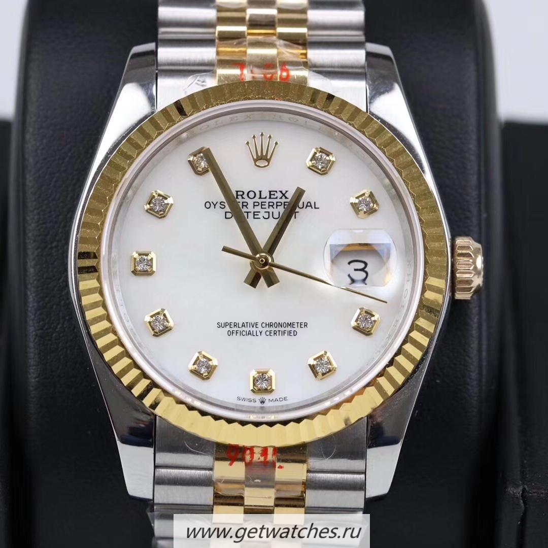 Perfect Replica R01ex Datejust 36mm 116233 GMF SS 904L & Yellow Gold White Dial 2824