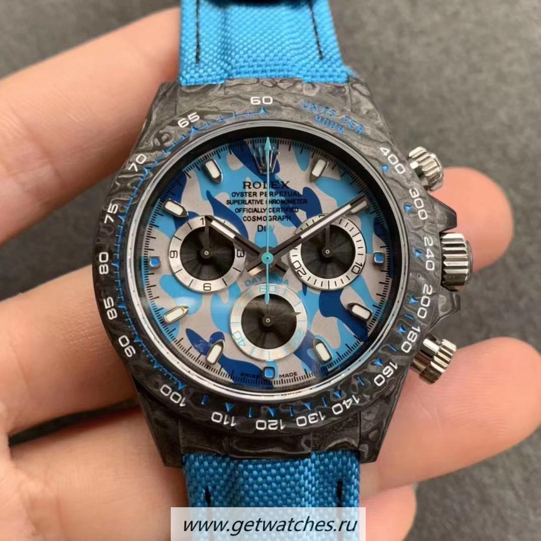 NEW Replica R01ex Daytona CronusArt X WWF Forged Carbon Blue Dial 7750