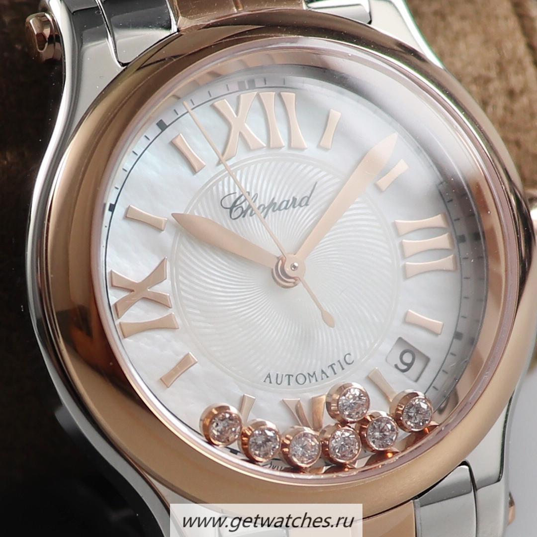 High Quality Chopard Happy Sport 36mm Automatic Ladies YF Rose Gold & SS MOP Dial 2892
