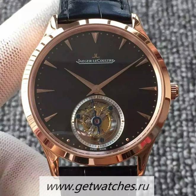 NEW Replica Jaeger-LeCoultre Master Ultra Thin Tourbillon Rose Gold Black Dial Tourbillon