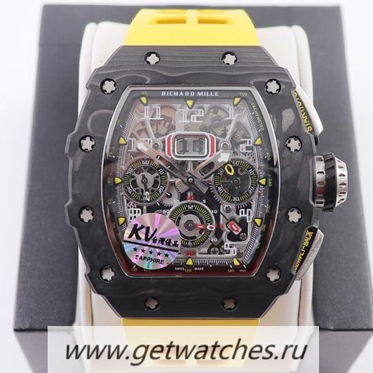 Shop Richard Mille RM011 NTPT Chrono KVF Forged Carbon Black Dial 7750 V2