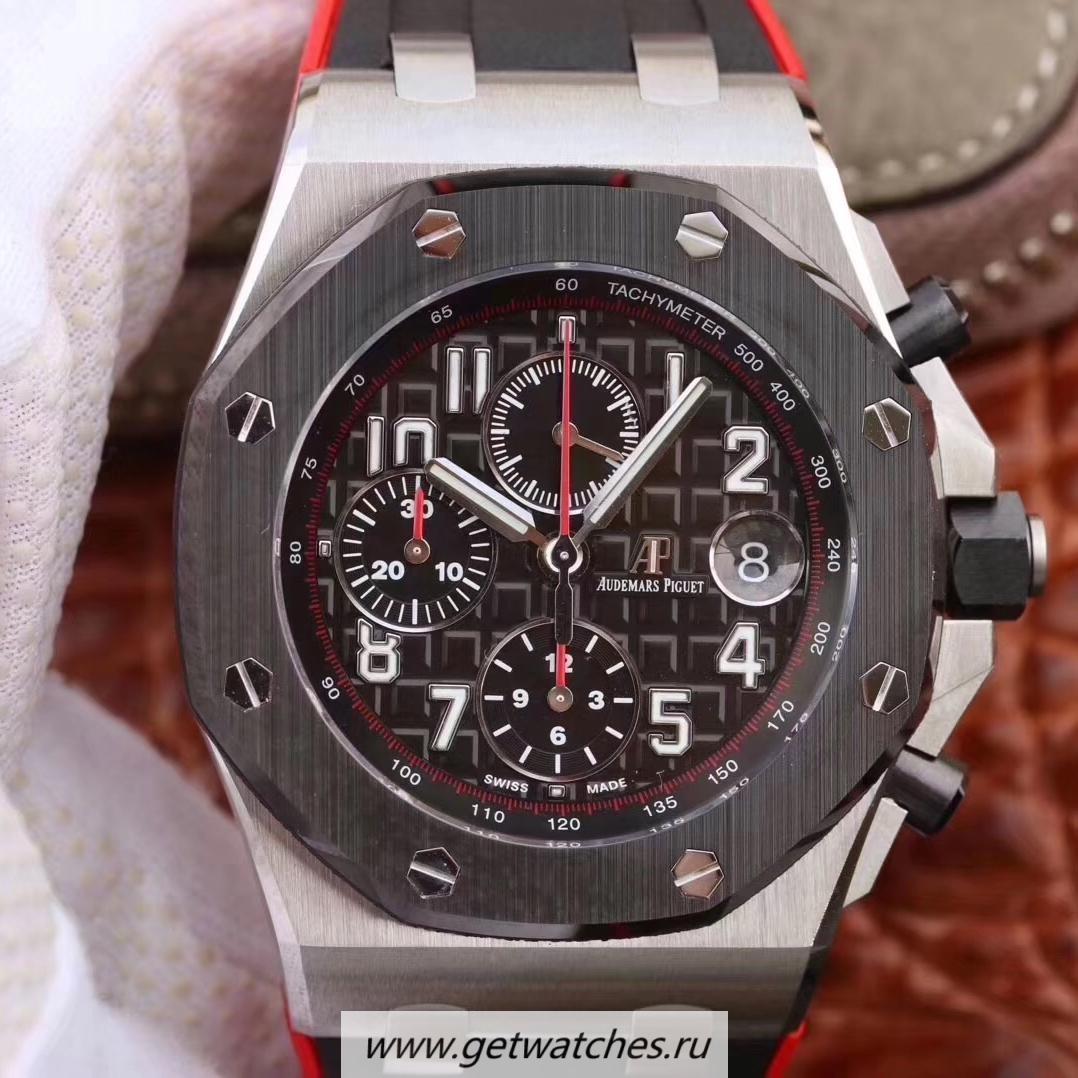 High Quality Audemars P1g*et Royal Oak Offshore Chrono Edition Dark Knight 26470 JF V2 SS Black Dial 3126